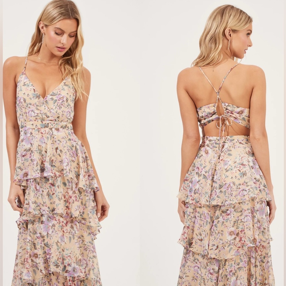 ASTR The Label Rosana Floral Tiered Ruffle Maxi Dress